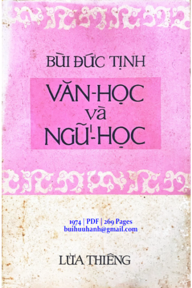 Văn Học Và Ngữ Học Quyển 2 (NXB Lửa Thiêng 1974) - Bùi Đức Tịnh, 269 Trang