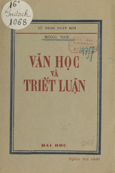 Văn Học Và Triết Luận (NXB Đại Học Thư Xã 1944) - Mộng Sơn, 132 Trang