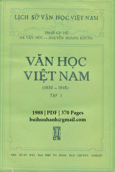 Văn Học Việt Nam 1930-1945 Tập 1 (NXB Đại Học 1988) - Phan Cự Đệ, 370 Trang
