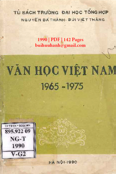 Văn Học Việt Nam 1965-1975 (NXB Hà Nội 1990) - Nguyễn Bá Thành, 142 Trang
