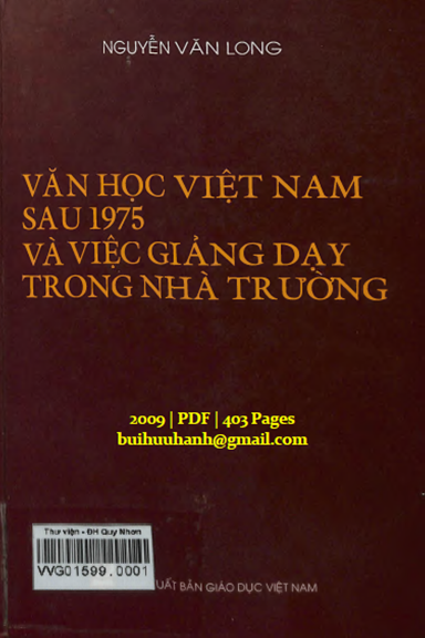 Văn Học Việt Nam Sau 1975 Và Việc Giảng Dạy Trong Nhà Trường (NXB Giáo Dục 2009) - Nguyễn Văn Long