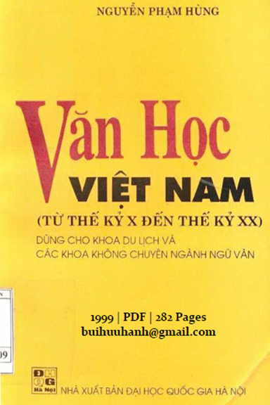 Văn Học Việt Nam Từ Thế Kỷ X Đến Thế Kỷ XX (NXB Đại Học Quốc Gia 1999) - Nguyễn Phạm Hùng, 282 Trang