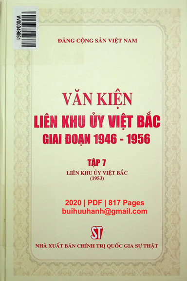 Văn Kiện Liên Khu Ủy Việt Bắc Giai Đoạn 1946-1956 Tập 7-Liên Khu Ủy Việt Bắc (1953)