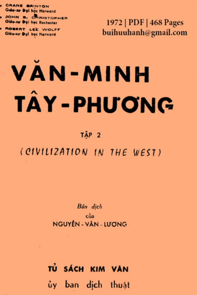 Văn Minh Tây Phương Tập 2 (NXB Phụ Quốc Vụ Khanh 1972) - Nguyễn Văn Lương, 468 Trang