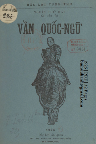 Vần Quốc Ngữ (NXB Đắc Lợi 1925) - Nhiều Tác Giả, 32 Trang