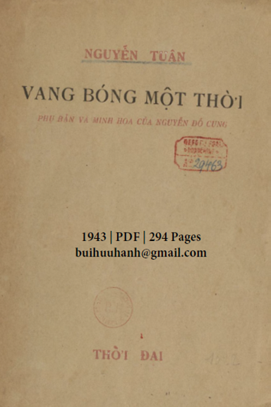 Vang Bóng Một Thời (NXB Thời Đại 1943) - Nguyễn Tuân, 294 Trang