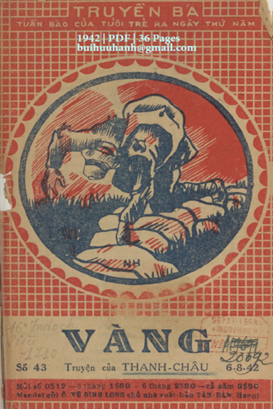 Vàng (NXB Tân Dân 1942) - Thanh Châu, 36 Trang