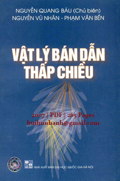 Vật Lý Bán Dẫn Thấp Chiều (NXB Đại Học Quốc Gia 2007) - Nguyễn Quang Báu, 265 Trang