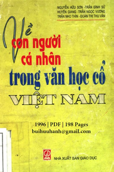 Về Con Người Cá Nhân Trong Văn Học Cổ Việt Nam (NXB Giáo Dục 1996) - Nguyễn Hữu Sơn, 198 Trang