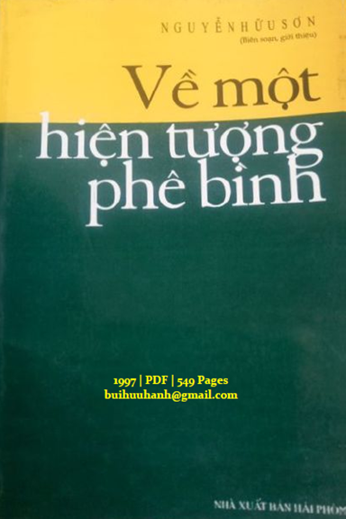 Về Một Hiện Tượng Phê Bình (NXB Hải Phòng 1997) - Nguyễn Hữu Sơn, 549 Trang