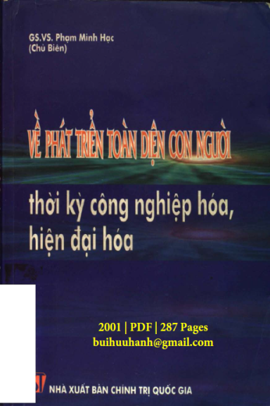 Về Phát Triển Toàn Diện Con Người (NXB Chính Trị 2001) - Phạm Minh Hạc, 287 Trang