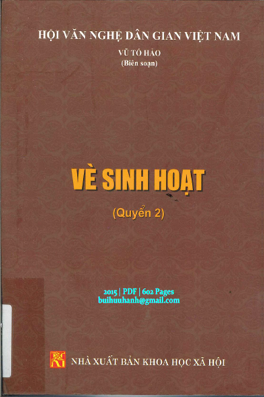 Vè Sinh Hoạt Quyển 2 (NXB Khoa Học Xã Hội 2015) - Vũ Tố Hảo, 602 Trang