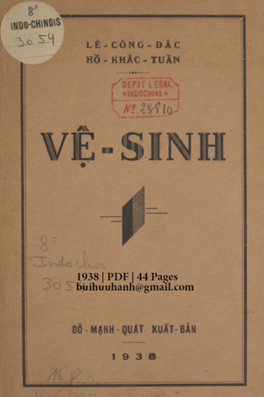 Vệ Sinh (NXB Trung Bắc Tân Văn 1938) - Lê Công Đắc, 44 Trang