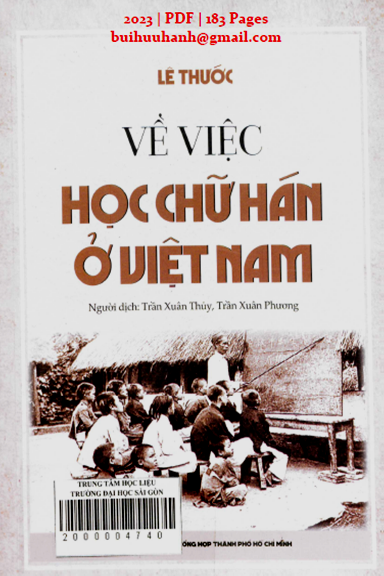 Về Việc Học Chữ Hán Ở Việt Nam (NXB Tổng Hợp 2023) - Lê Thước, 183 Trang