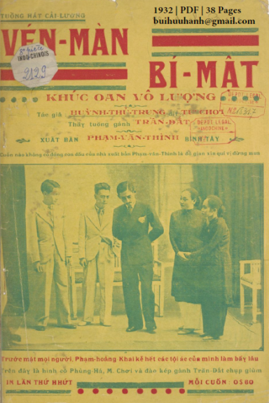Vén Màn Bí Mật (NXB Đức Lưu Phương 1932) - Huỳnh Thủ Trung, 38 Trang