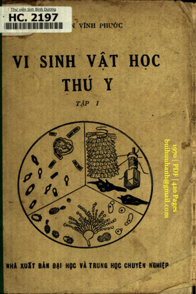 Vi Sinh Vật Học Thú Y Tập 1 (NXB Đại Học 1970) - Nguyễn Vĩnh Phước, 420 Trang