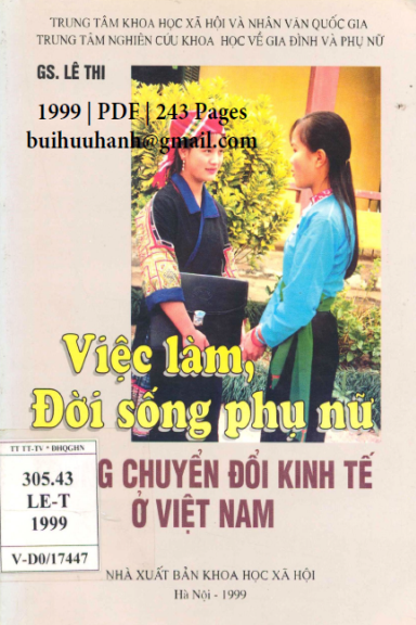 Việc Làm, Đời Sống Phụ Nữ Trong Chuyển Đổi Kinh Tế Ở Việt Nam (NXB Khoa Học Xã Hội 1999) - Lê Thi