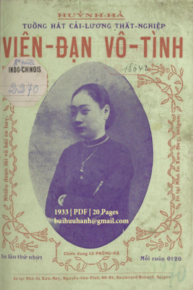 Viên Đạn Vô Tình (NXB Xưa Nay 1933) - Huỳnh Hà, 20 Trang