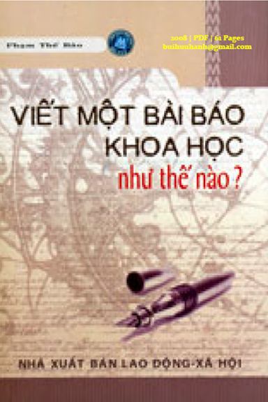Viết Một Bài Báo Khoa Học Như Thế Nào (NXB Lao Động Xã Hội 2008) - Phạm Thế Bảo, 61 Trang