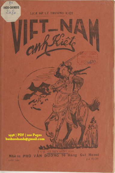 Việt Nam Anh Kiệt Trọn Bộ (NXB Phú Văn Đường 1938) - Nguyên Hồng, 100 Trang