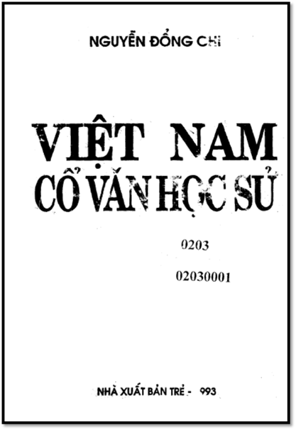 Việt Nam Cổ Văn Học Sử (NXB Trẻ 1993) - Nguyễn Đổng Chi, 443 Trang