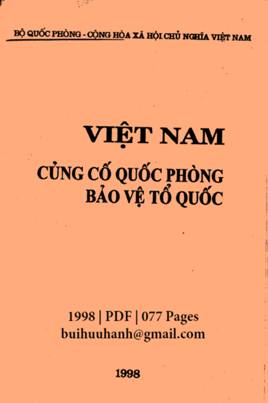 Việt Nam Củng Cố Quốc Phòng Bảo Vệ Tổ Quốc (NXB Hà Nội 1998) - Phạm Văn Trà, 77 Trang