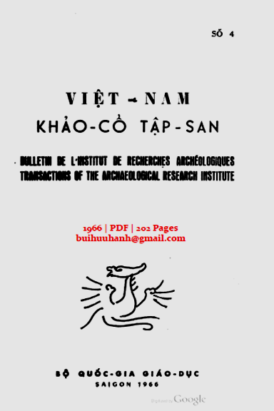Việt Nam Khảo Cổ Tập San Số 4 (NXB Bộ Giáo Dục 1966) - Trần Hữu Thế, 202 Trang