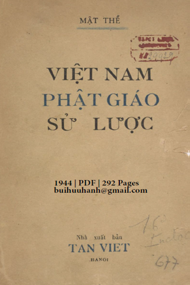Việt Nam Phật Giáo Sử Lược (NXB Tân Việt 1944) - Mật Thể, 292 Trang