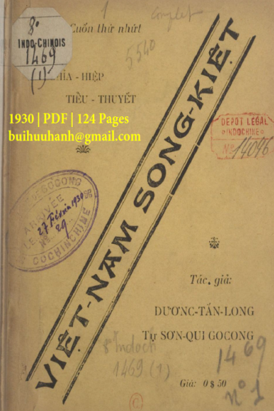 Việt Nam Song Kiệt Cuốn 1 (NXB Lê Vĩnh Trường 1930) - Dương Tấn Long, 124 Trang