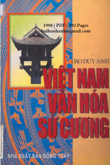 Việt Nam Văn Hóa Sử Cương (NXB Đồng Tháp 1998) - Đào Duy Anh, 392 Trang