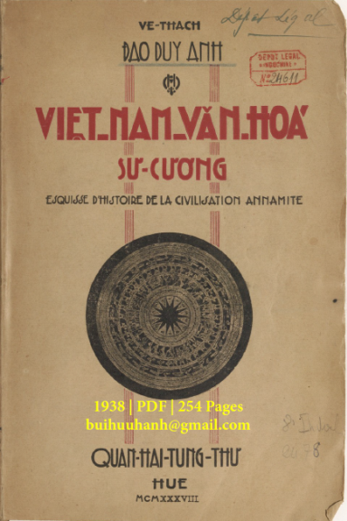 Việt Nam Văn Hóa Sử Cương (NXB Quan Hải Tùng Thư 1938) - Đào Duy Anh, 254 Trang