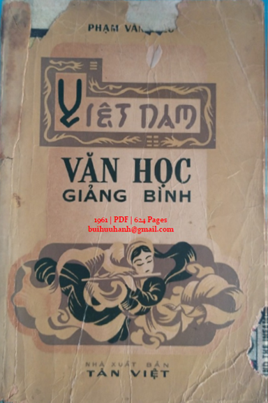 Việt Nam Văn Học Giảng Bình (NXB Tân Việt 1961) - Phạm Văn Diêu, 624 Trang