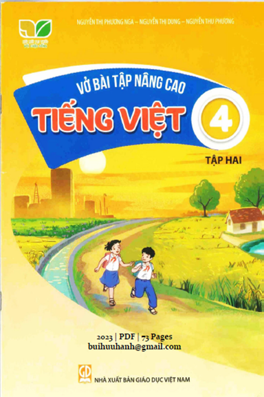 Vở Bài Tập Nâng Cao Tiếng Việt 4 Tập 2 (NXB Giáo Dục 2023) - Nguyễn Thị Phương Nga, 73 Trang