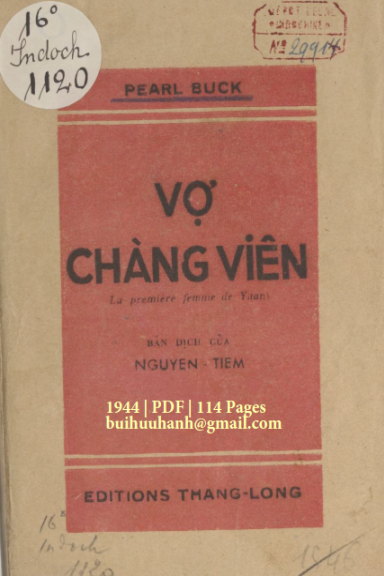 Vợ Chàng Viên (NXB Thăng Long 1944) - Pearl Buck, 114 Trang