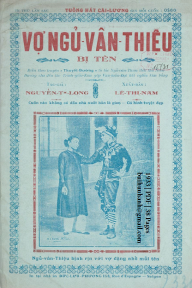 Vợ Ngũ Vân Thiệu Bị Tên (NXB Đức Lưu Phương 1933) - Nguyễn Thành Long, 38 Trang