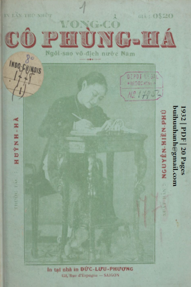 Vọng Cổ Cô Phùng Há Cuốn 1 (NXB Đức Lưu Phương 1932) - Huỳnh Hà, 20 Trang