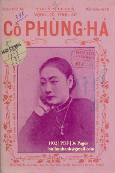 Vọng Cổ Cô Phùng Há Cuốn 3 (NXB Xưa Nay 1932) - Huỳnh Hà, 20 Trang