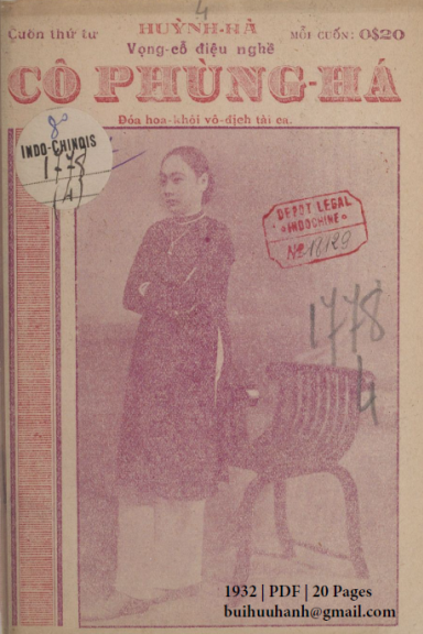 Vọng Cổ Cô Phùng Há Cuốn 4 (NXB Đức Lưu Phương 1932) - Huỳnh Hà, 20 Trang