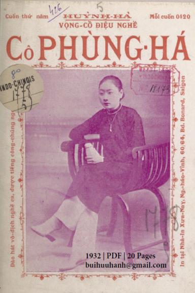 Vọng Cổ Cô Phùng Há Cuốn 5 (NXB Xưa Nay 1932) - Huỳnh Hà, 20 Trang