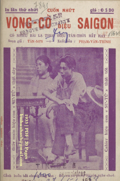Vọng Cổ Điệu Saigon Cuốn 1 (NXB Bảo Tồn 1933) - Tân Sơn, 20 Trang