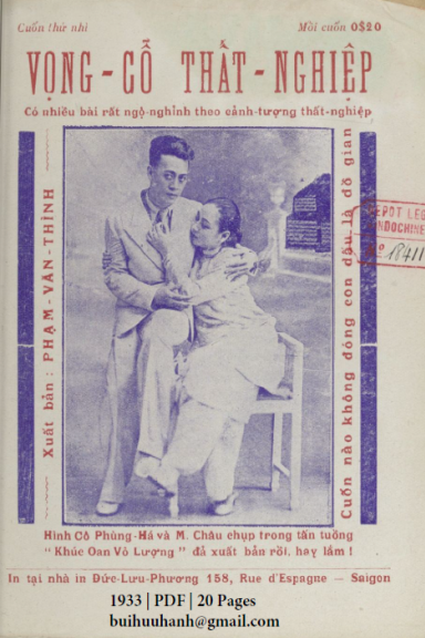 Vọng Cổ Thất Nghiệp Cuốn 2 (NXB Đức Lưu Phương 1933) - Nam Huỳnh, 20 Trang