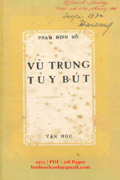 Vũ Trung Tùy Bút (NXB Văn Học 1972) - Phạm Đình Hổ, 218 Trang