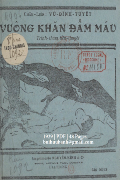 Vuông Khăn Đẫm Máu (NXB Nguyễn Kính 1929) - Vũ Đình Tuyết, 48 Trang