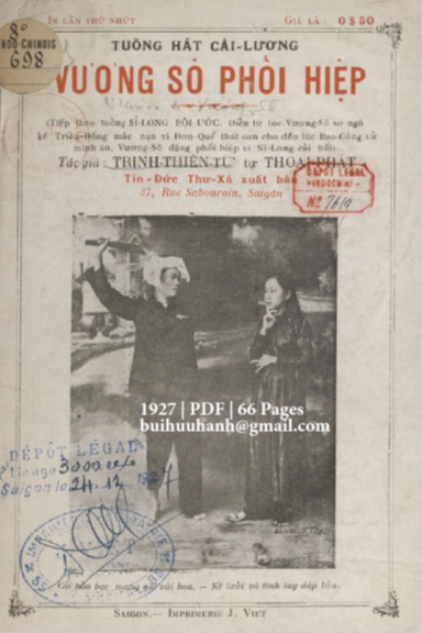 Vương Sô Phối Hiệp (NXB Nguyễn Văn Viết 1927) - Trịnh Thiên Tư, 66 Trang