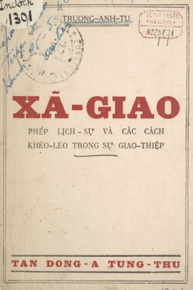 Xã Giao (NXB Tân Đông Á Tùng Thư 1942) - Trương Anh Tự, 56 Trang