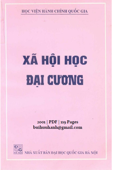 Xã Hội Học Đại Cương (NXB Đại Học Quốc Gia 2001) - Nhiều Tác Giả, 119 Trang