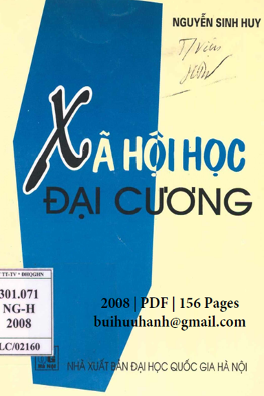 Xã Hội Học Đại Cương (NXB Đại Học Quốc Gia 2008) - Nguyễn Sinh Huy, 156 Trang