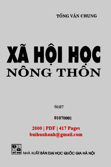 Xã Hội Học Nông Thôn (NXB Đại Học Quốc Gia 2000) - Tống Văn Chung, 417 Trang