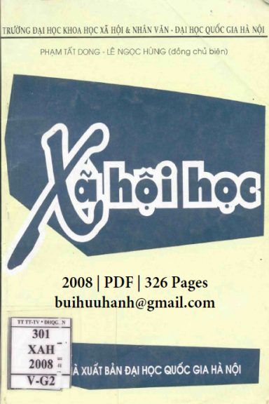 Xã Hội Học (NXB Đại Học Quốc Gia 2008) - Phạm Tất Dong, 326 Trang
