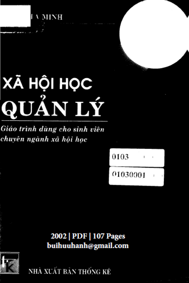 Xã Hội Học Quản Lý (NXB Thống Kê 2002) - Tạ Minh, 107 Trang